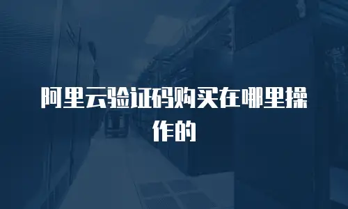 阿里云验证码购买在哪里操作的