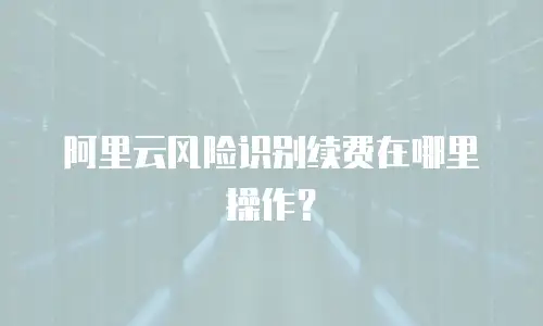 阿里云风险识别续费在哪里操作？