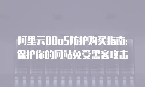 阿里云DDoS防护购买指南：保护你的网站免受黑客攻击