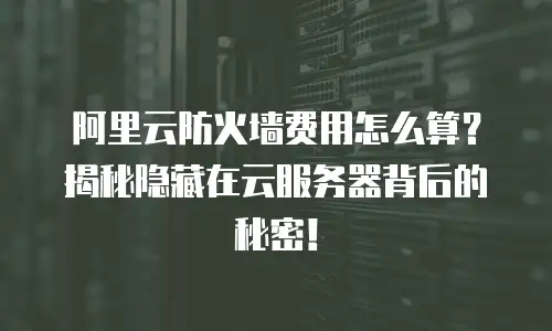 阿里云防火墙费用怎么算？揭秘隐藏在云服务器背后的秘密！