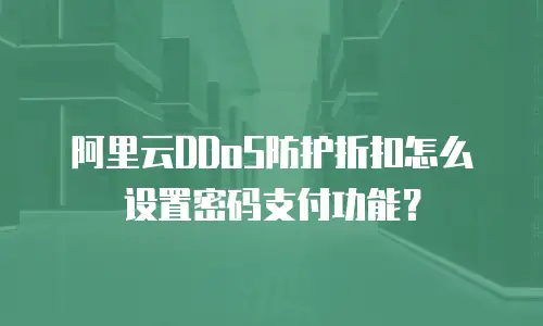 阿里云DDoS防护折扣怎么设置密码支付功能？