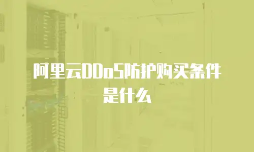 阿里云DDoS防护购买条件是什么