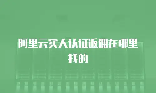阿里云实人认证返佣在哪里找的
