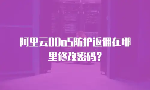 阿里云DDoS防护返佣在哪里修改密码？