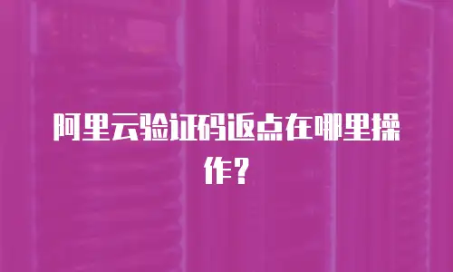 阿里云验证码返点在哪里操作？