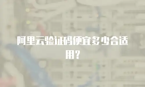阿里云验证码便宜多少合适用？