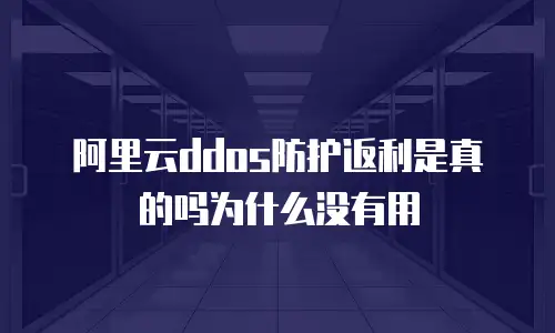 阿里云ddos防护返利是真的吗为什么没有用