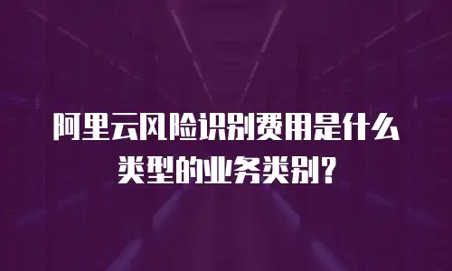 阿里云风险识别费用是什么类型的业务类别？