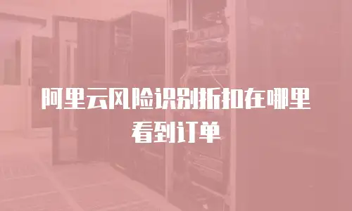 阿里云风险识别折扣在哪里看到订单