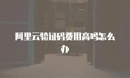 阿里云验证码费用高吗怎么办