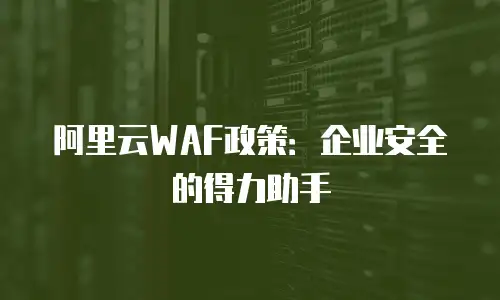 阿里云WAF政策：企业安全的得力助手