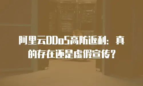阿里云DDoS高防返利：真的存在还是虚假宣传？