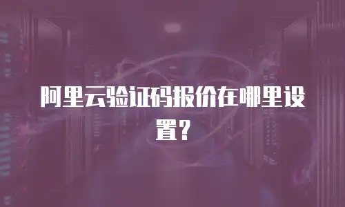 阿里云验证码报价在哪里设置？