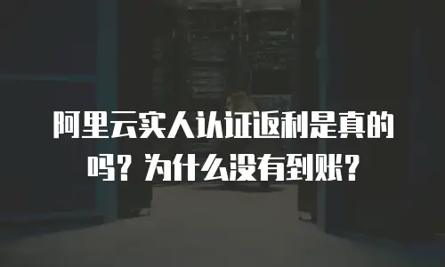 阿里云实人认证返利是真的吗？为什么没有到账？