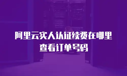 阿里云实人认证续费在哪里查看订单号码