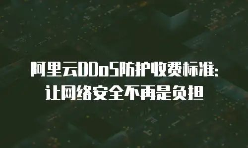 阿里云DDoS防护收费标准：让网络安全不再是负担