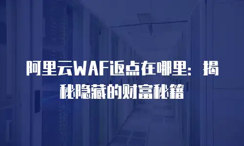阿里云WAF返点在哪里：揭秘隐藏的财富秘籍