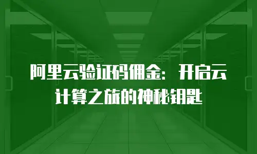 阿里云验证码佣金：开启云计算之旅的神秘钥匙