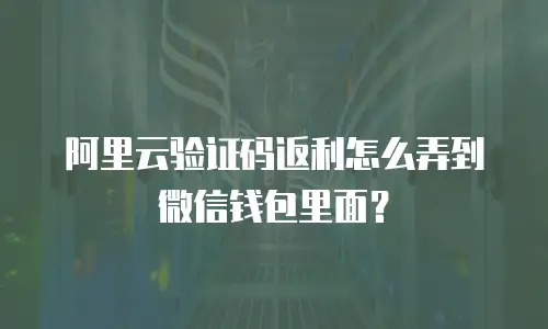 阿里云验证码返利怎么弄到微信钱包里面？