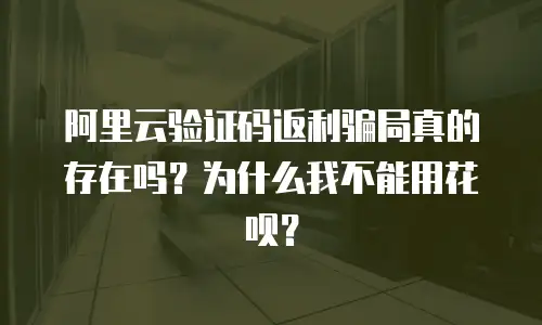 阿里云验证码返利骗局真的存在吗？为什么我不能用花呗？