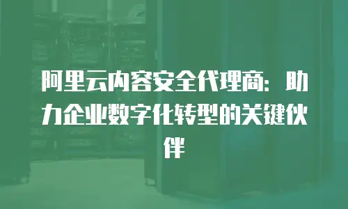 阿里云内容安全代理商：助力企业数字化转型的关键伙伴