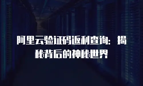 阿里云验证码返利查询：揭秘背后的神秘世界