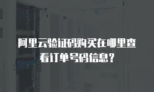 阿里云验证码购买在哪里查看订单号码信息？