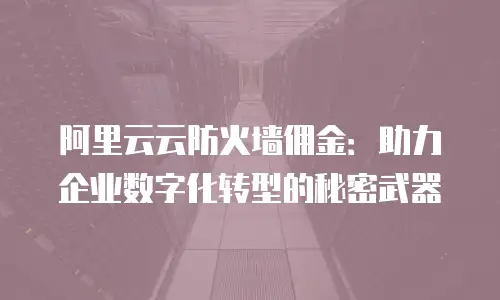 阿里云云防火墙佣金：助力企业数字化转型的秘密武器