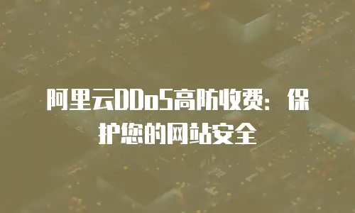阿里云DDoS高防收费：保护您的网站安全