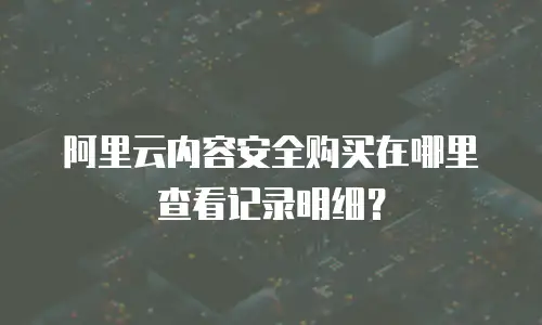 阿里云内容安全购买在哪里查看记录明细？