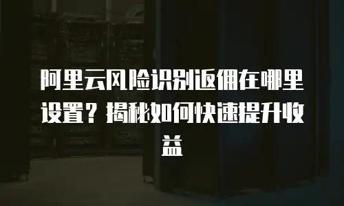 阿里云风险识别返佣在哪里设置？揭秘如何快速提升收益