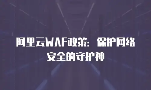 阿里云WAF政策：保护网络安全的守护神