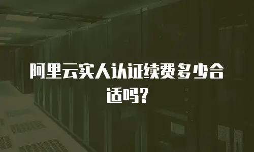 阿里云实人认证续费多少合适吗？