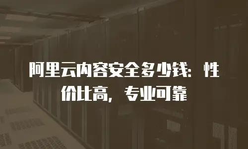 阿里云内容安全多少钱：性价比高，专业可靠