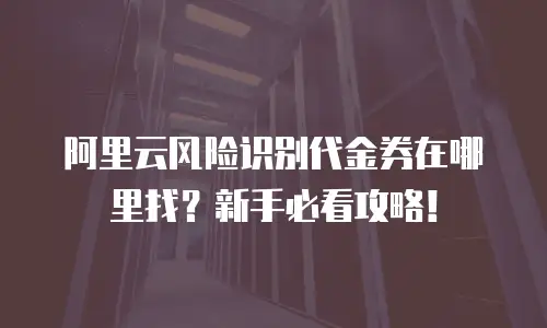 阿里云风险识别代金券在哪里找？新手必看攻略！