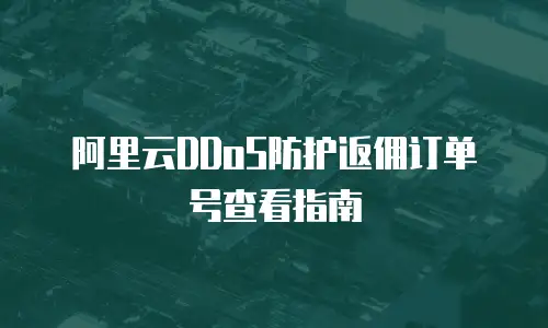 阿里云DDoS防护返佣订单号查看指南