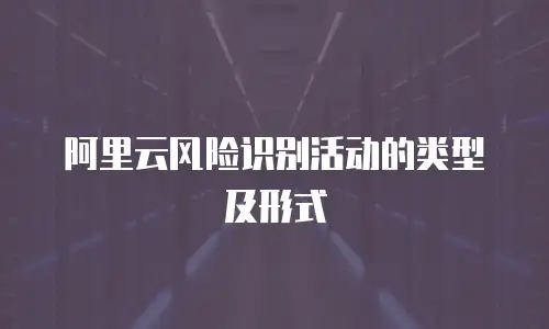 阿里云风险识别活动的类型及形式