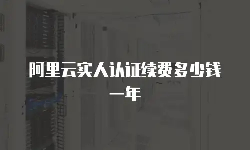 阿里云实人认证续费多少钱一年