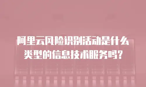 阿里云风险识别活动是什么类型的信息技术服务吗？