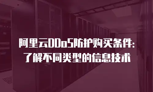 阿里云DDoS防护购买条件：了解不同类型的信息技术