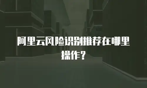 阿里云风险识别推荐在哪里操作？