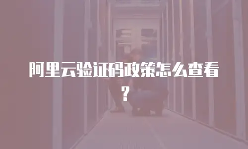 阿里云验证码政策怎么查看？