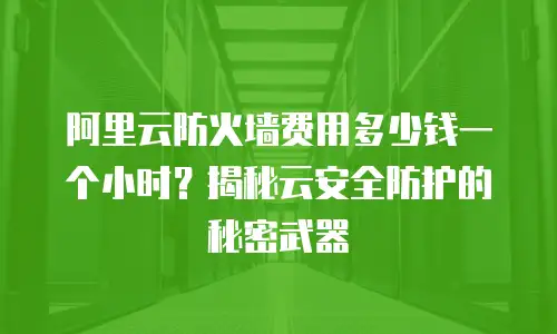 阿里云防火墙费用多少钱一个小时？揭秘云安全防护的秘密武器