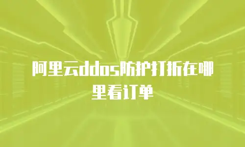 阿里云ddos防护打折在哪里看订单