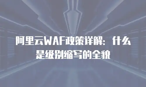 阿里云WAF政策详解：什么是级别缩写的全貌