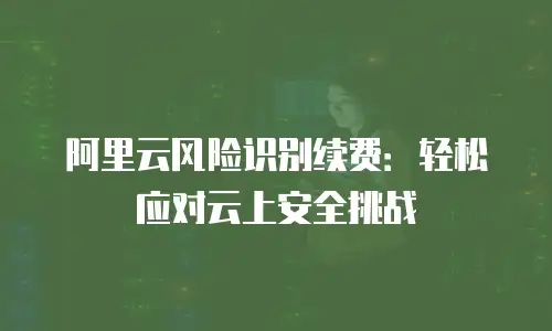 阿里云风险识别续费：轻松应对云上安全挑战
