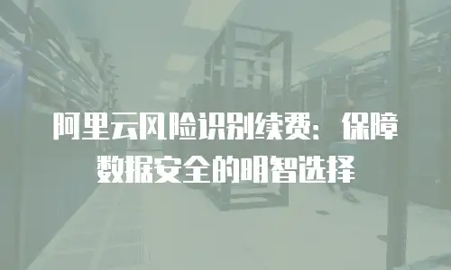 阿里云风险识别续费：保障数据安全的明智选择