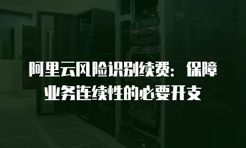阿里云风险识别续费：保障业务连续性的必要开支