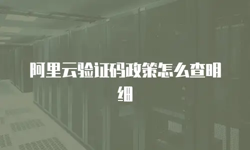 阿里云验证码政策怎么查明细