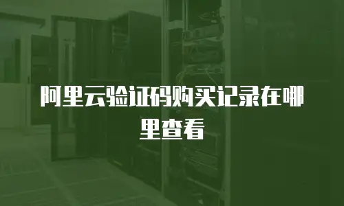 阿里云验证码购买记录在哪里查看